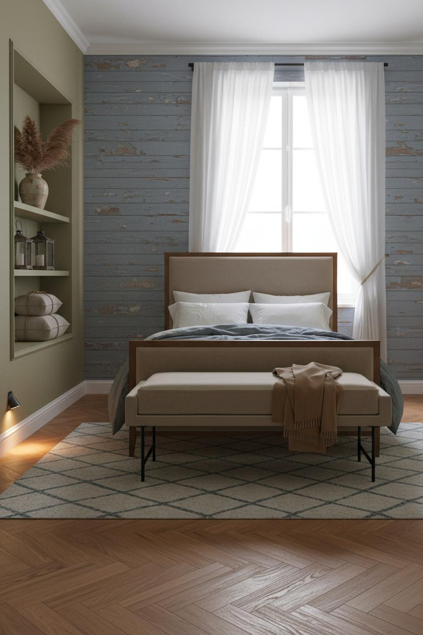 Farmhouse Shabby Chic Bedroom French Country Shiplap