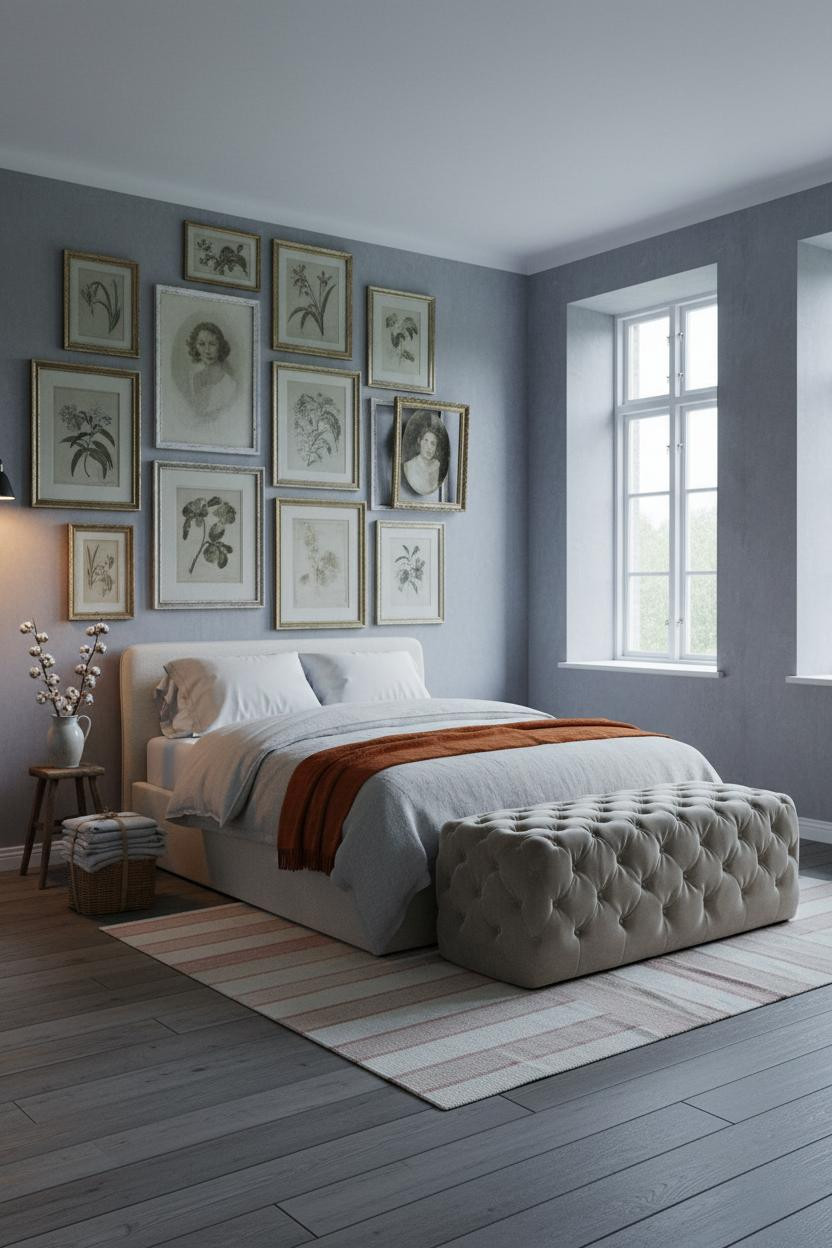 Farmhouse Shabby Chic Bedroom Gallery Wall