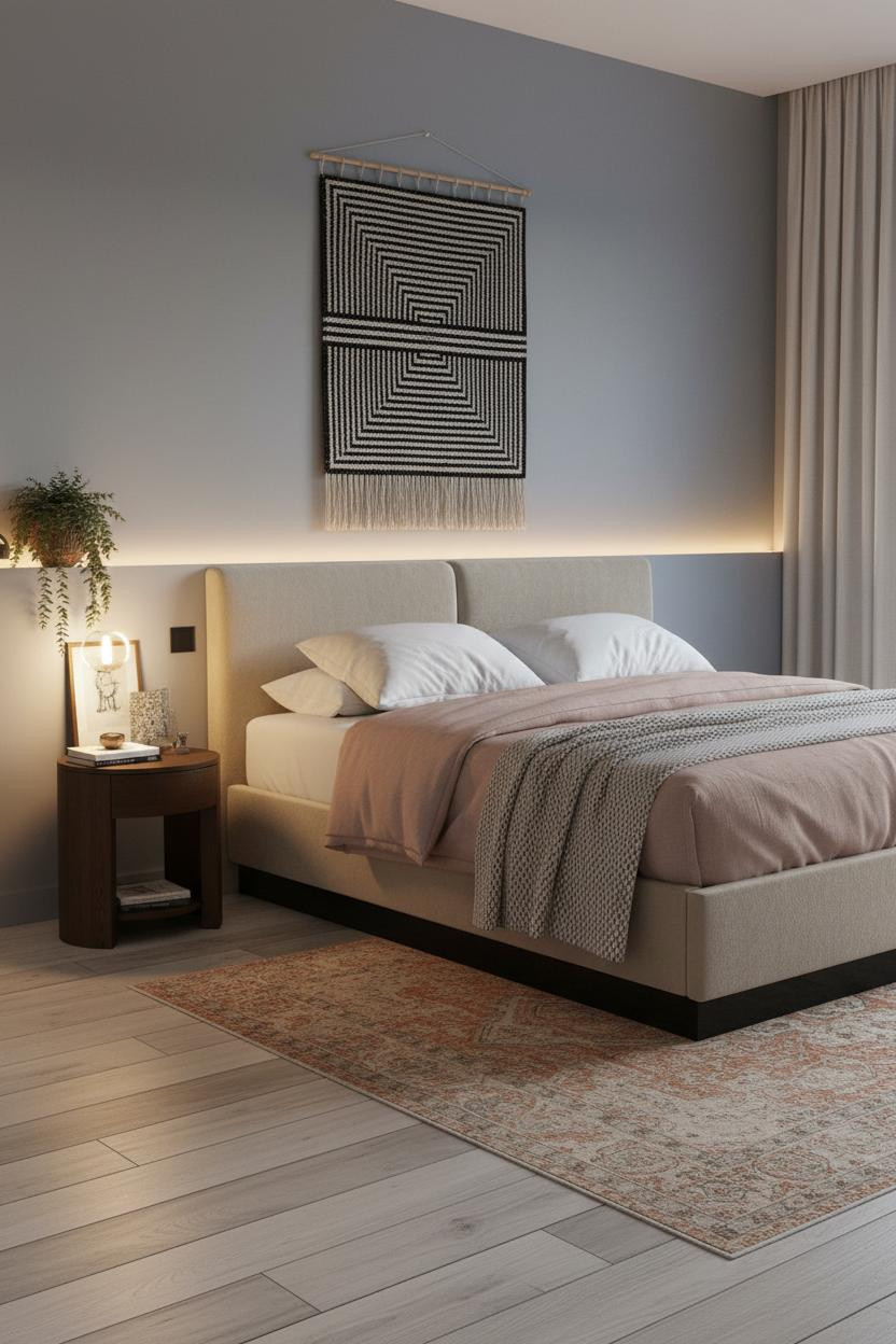 Floating Bed Frame Coastal Modern Bedroom