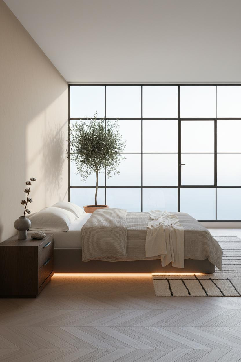 Floating Bed Frame Modern Bedroom Design