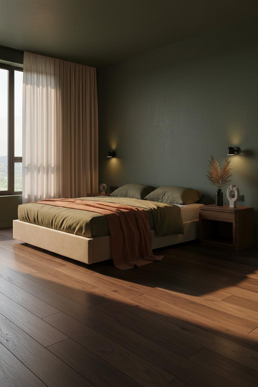 Floating King Bed Frame Walnut Platform