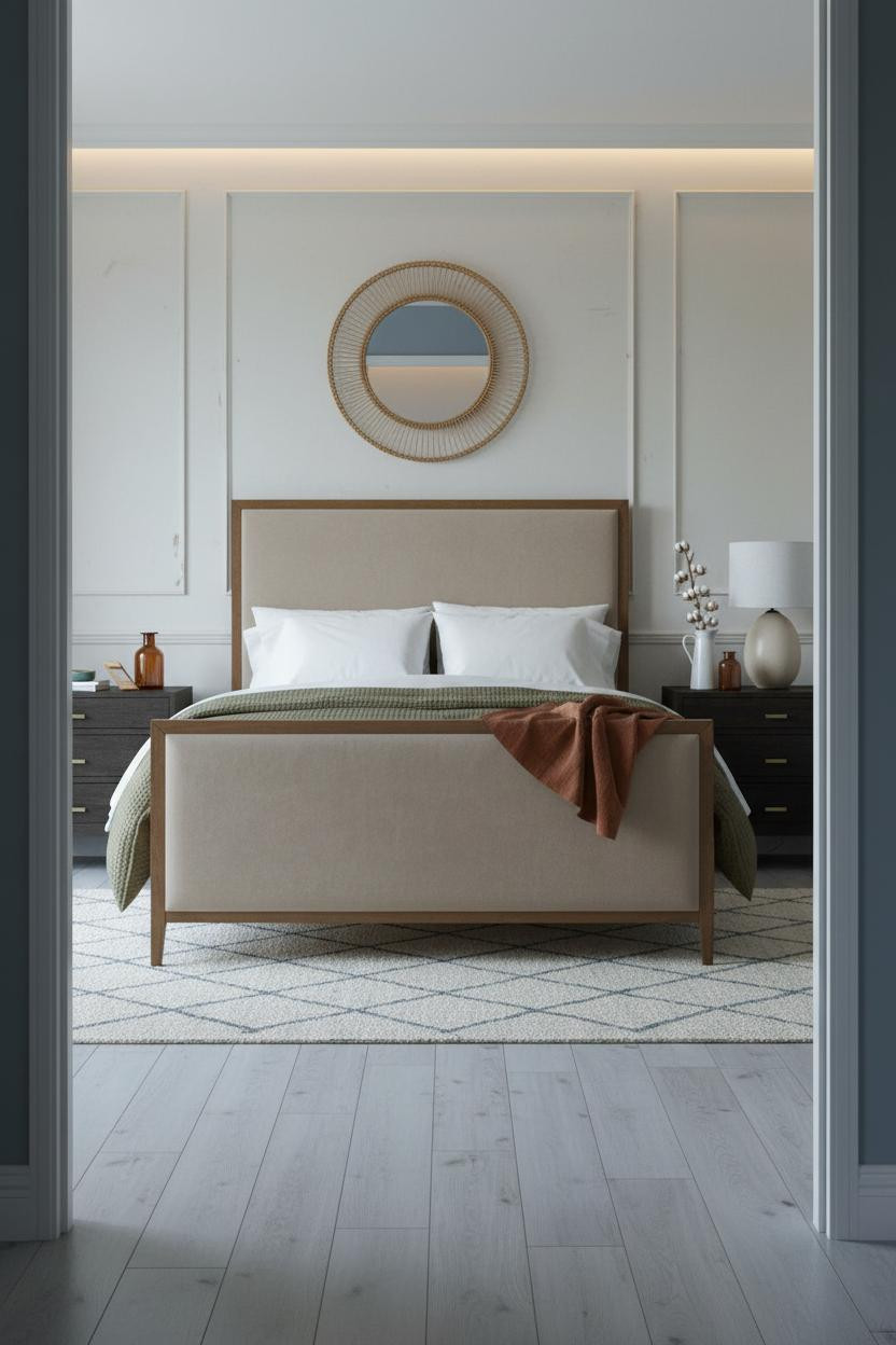 French Blue Bedroom Coastal Cottage Wainscoting