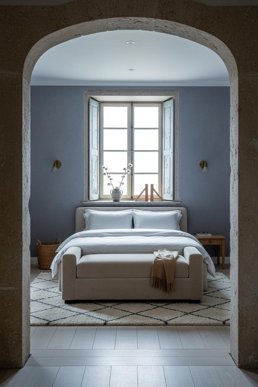 French Blue Bedroom Cottage Design