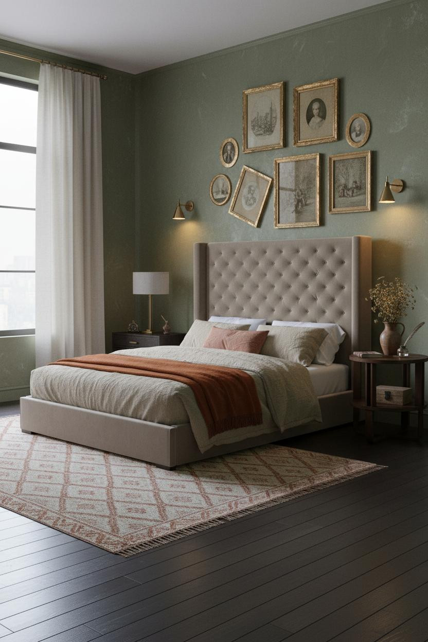 French Country Bedroom Gallery Wall Vintage