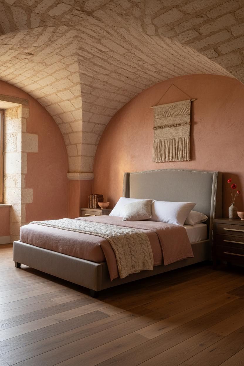 French Countryside Bedroom Limestone Vault