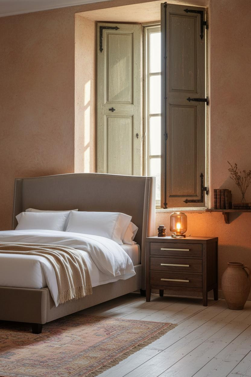 French Countryside Bedroom Provence Shutters Vintage