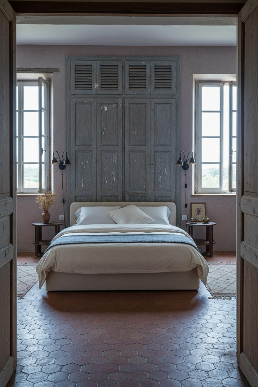 French Countryside Bedroom Provence Shutters Vintage
