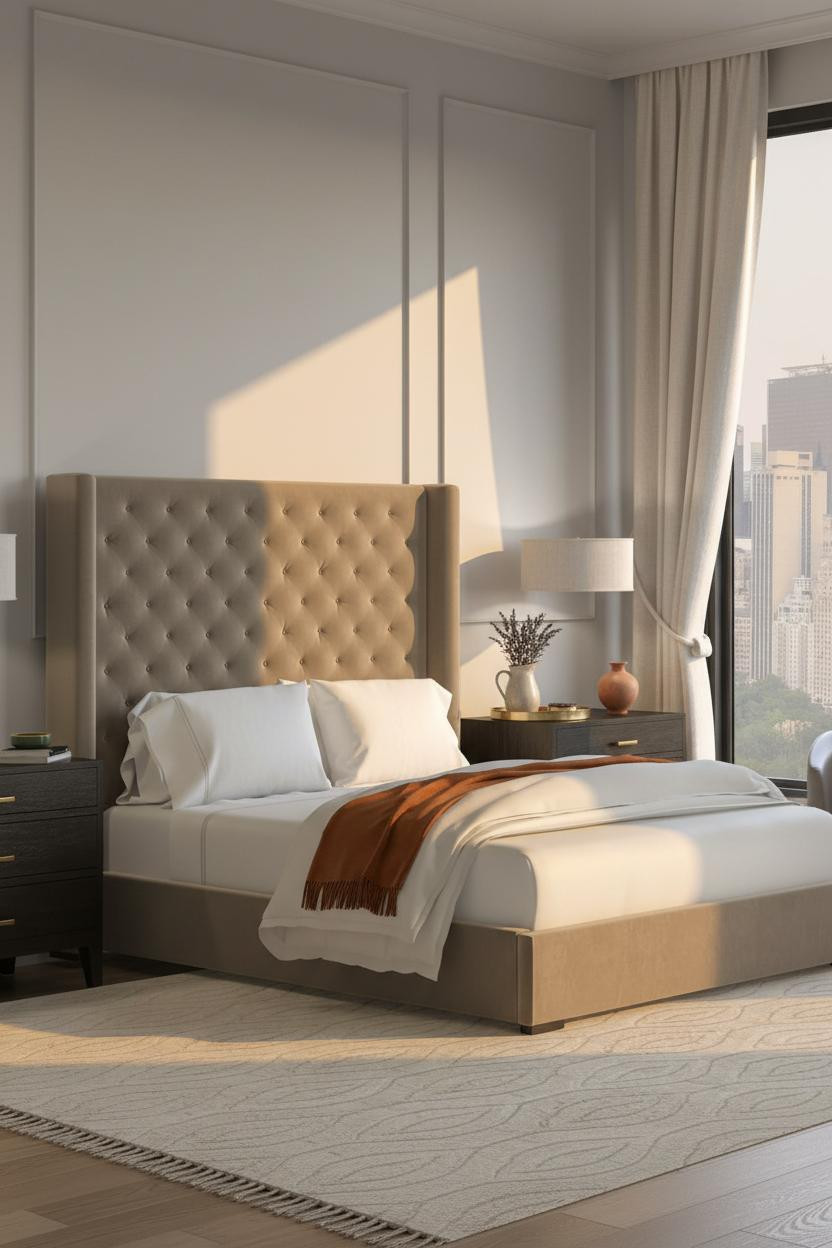 French Inspired Bedroom With Dove Grey Paneling Classic Parisian Style