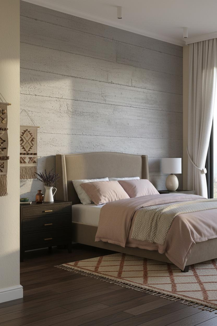 French Inspired Bedroom Rustic Plaster Farmhouse Style