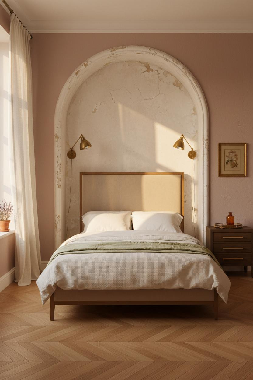 French Shabby Chic Bedroom Arched Alcove