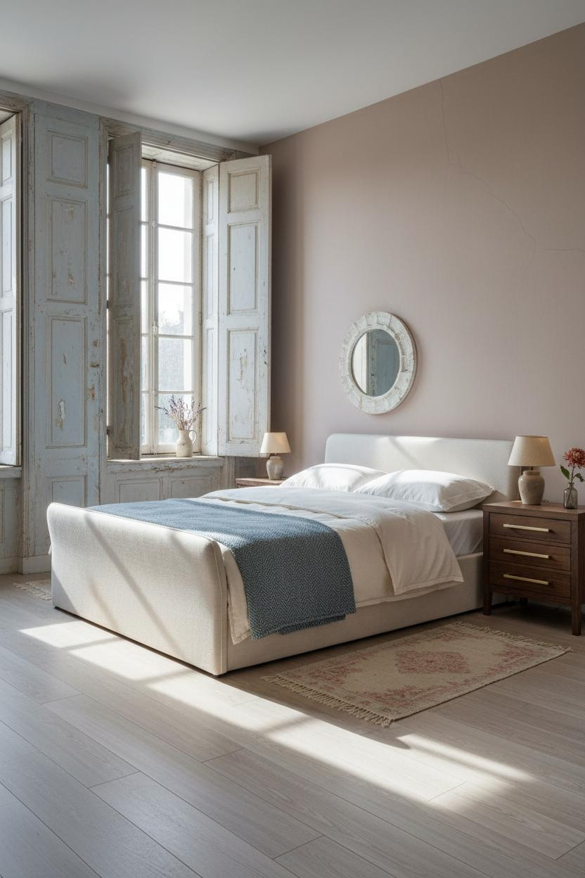 French Shabby Chic Bedroom Shutters