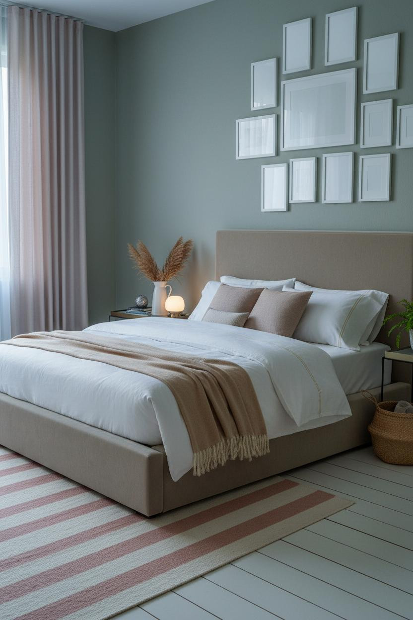Girly Bedroom Gallery Wall Botanical Sage