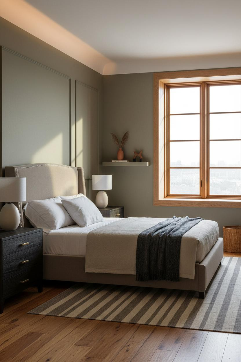 Green Neutral Bedroom Sage Attic Design