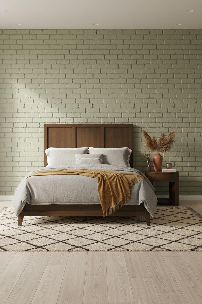 Japanese Bedroom Moss Brick Minimalist