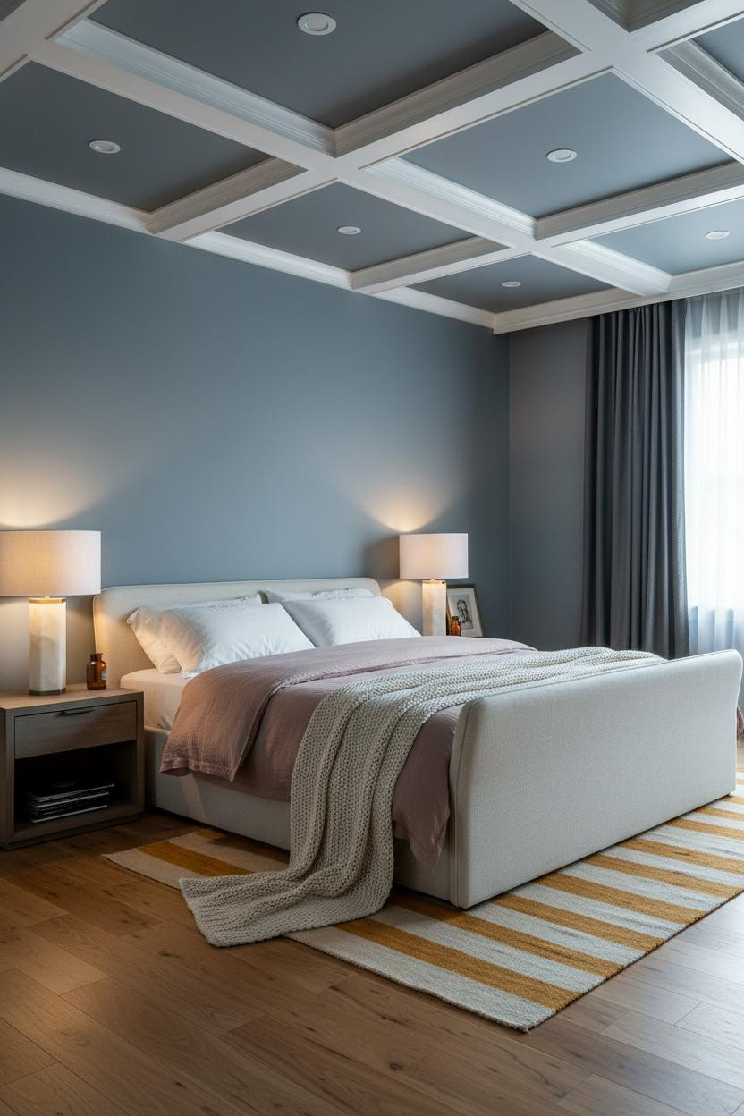 King Bedroom Ideas Coffered Ceiling Attic