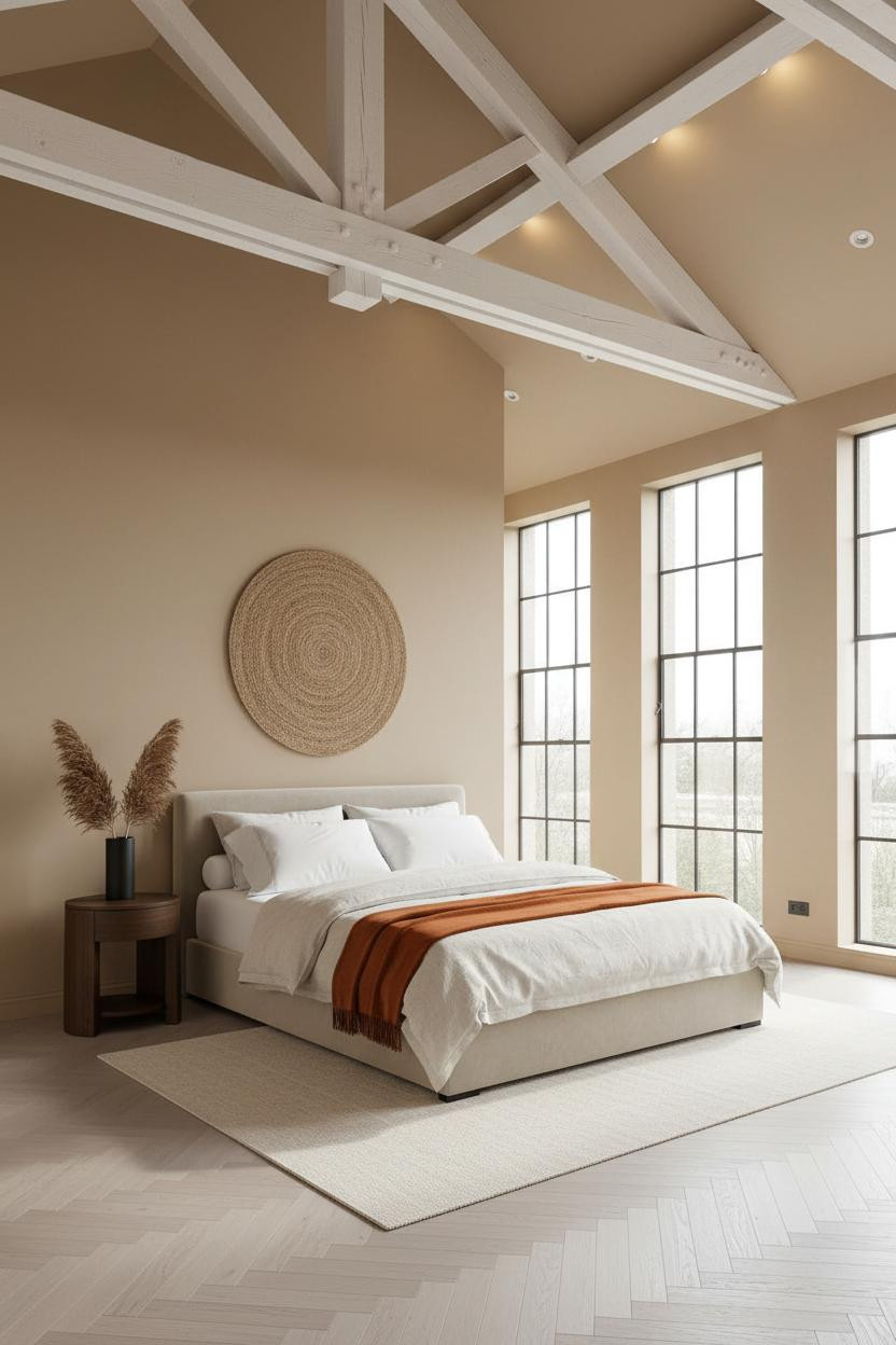 Loft Bedroom Adults Exposed Timber Ceiling