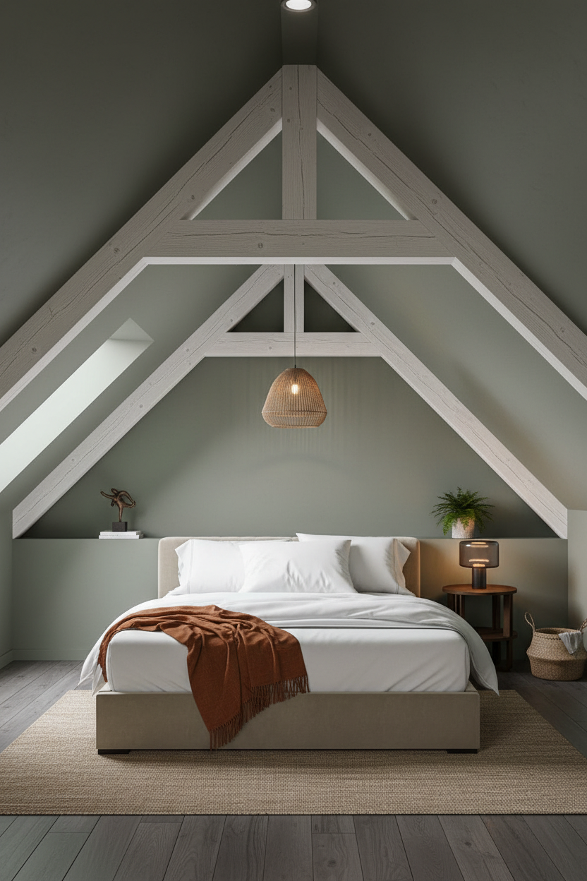 Loft Bedroom Exposed Timber Attic