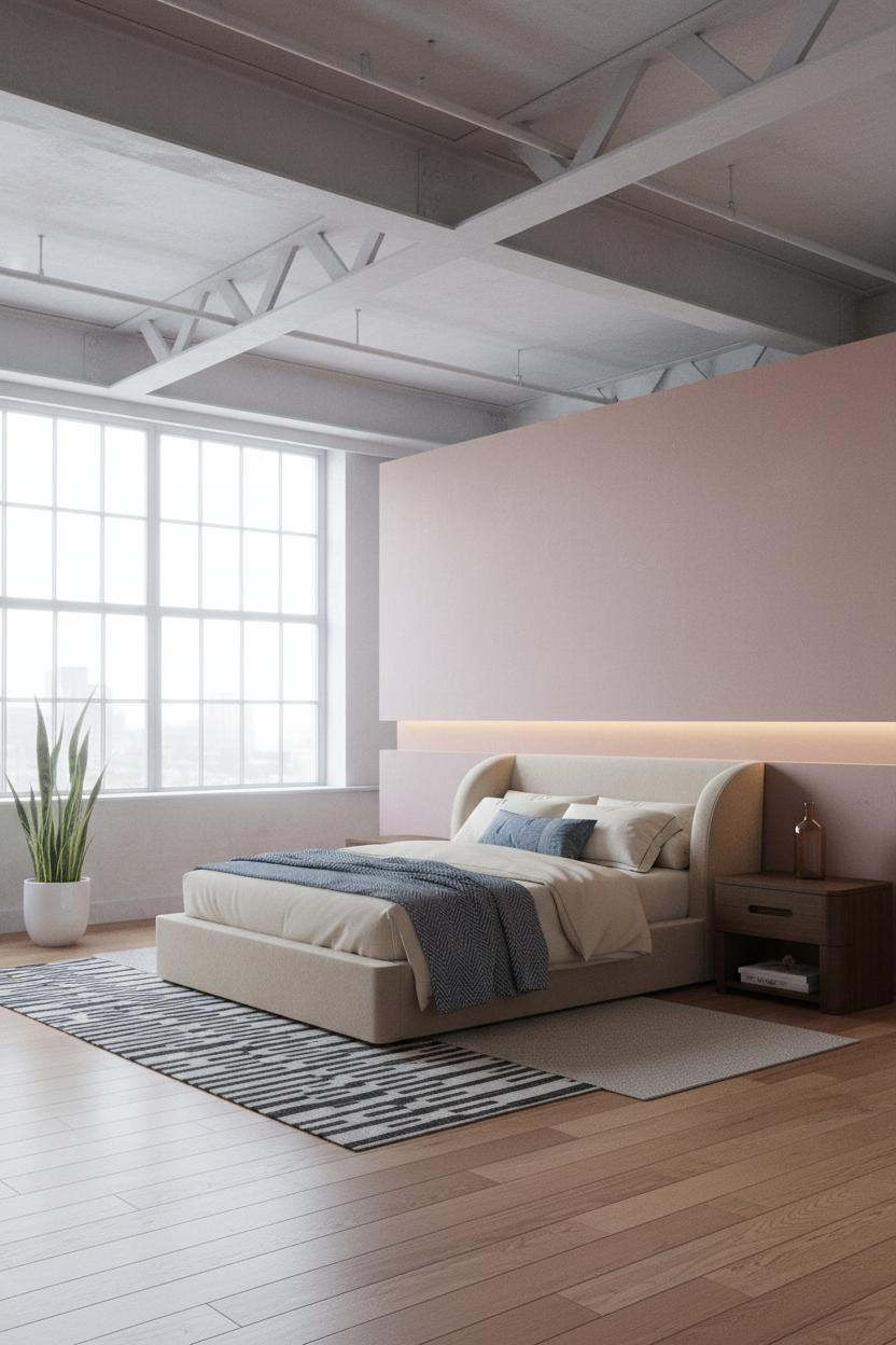 Loft Bedroom Industrial Steel Beams Adults
