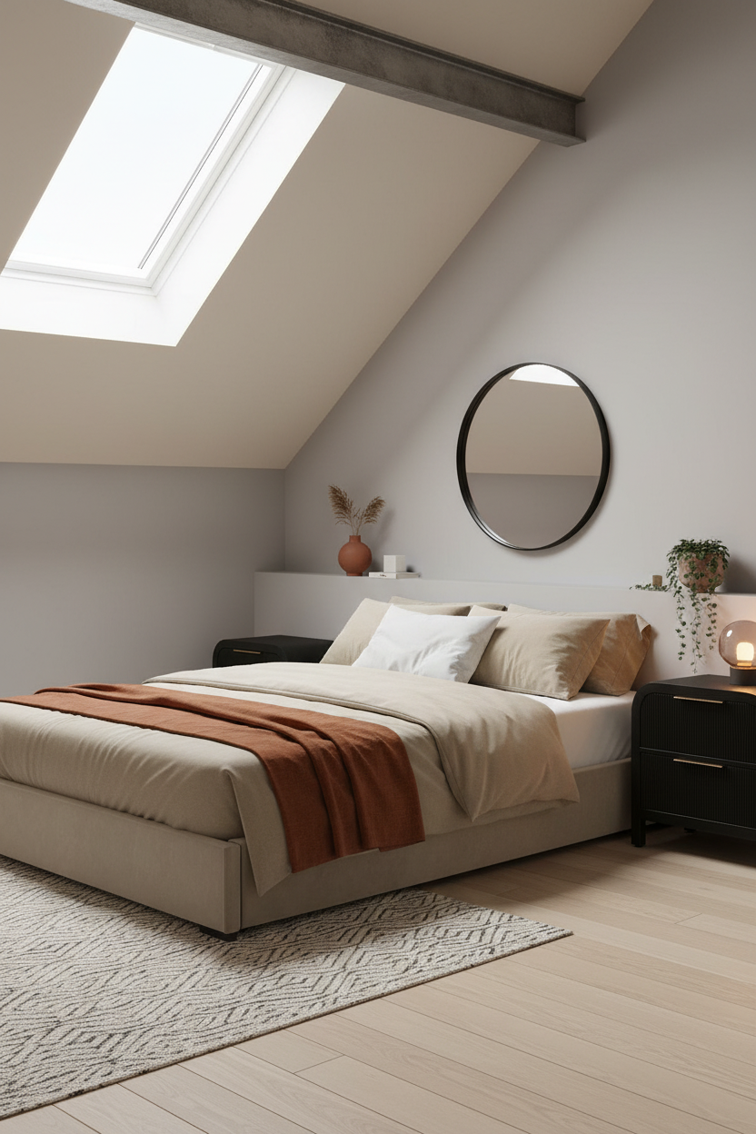 Loft Bedroom Scandi Attic Skylight