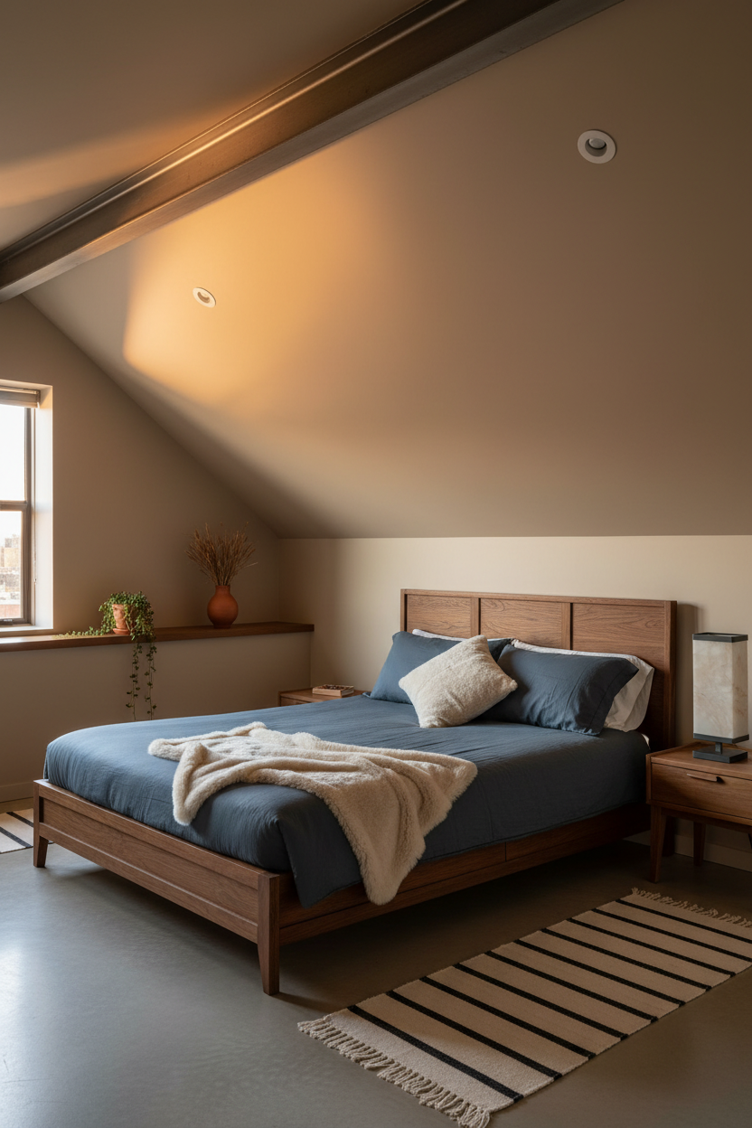 Loft Bedroom Sloped Ceiling Natural Light
