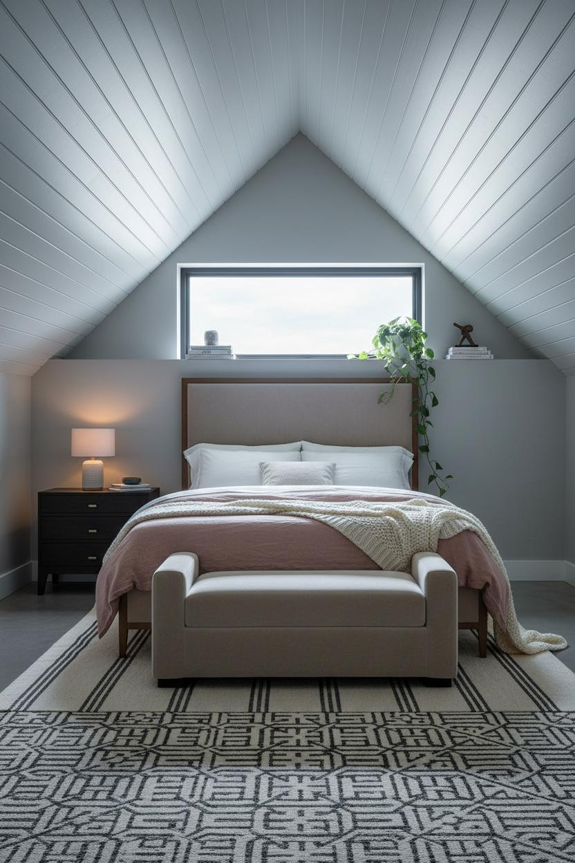 Low Attic Bedroom Coastal Modern Guest Room