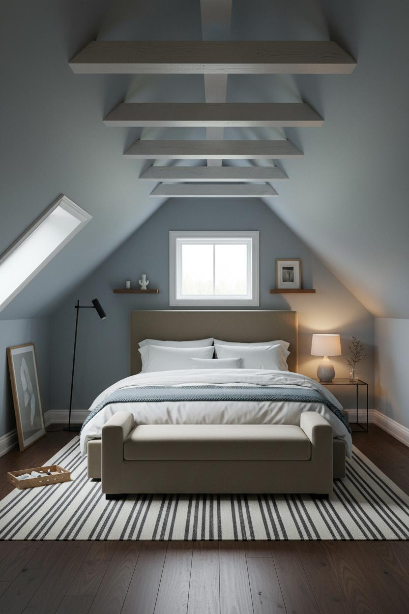 Low Attic Bedroom Modern Guest Room