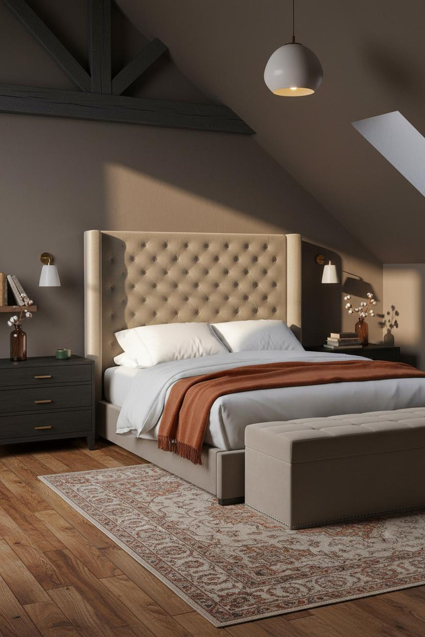 Low Attic Bedroom Scandi Sloped Ceiling