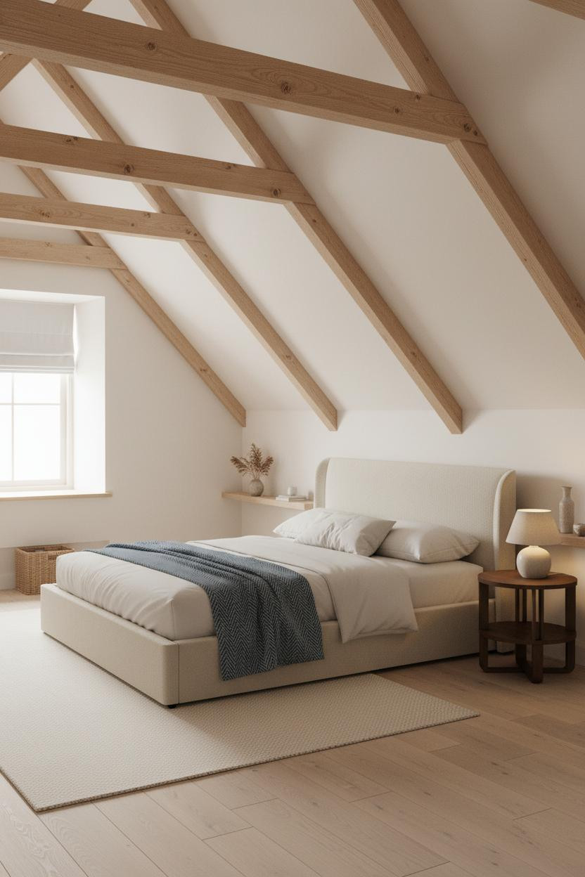 Low Ceiling Attic Bedroom Exposed Beams