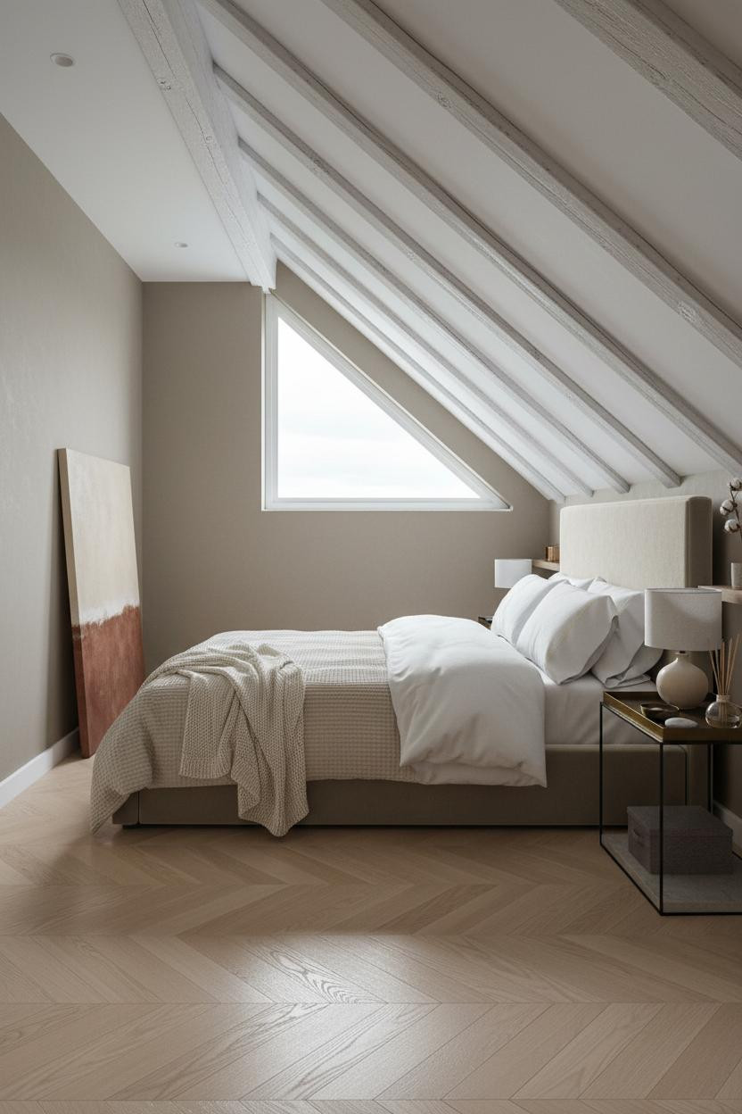 Low Ceiling Attic Bedroom Slanted Walls Design