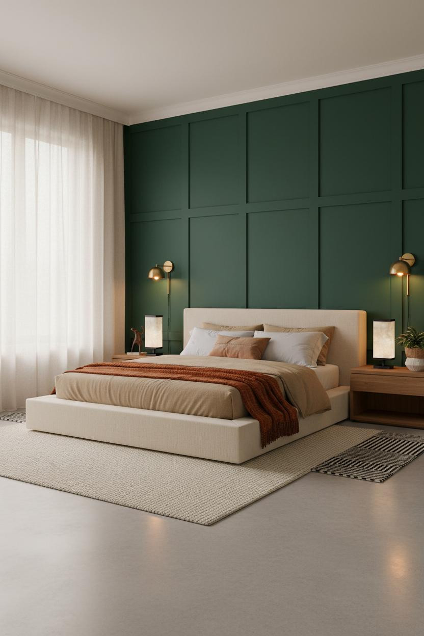 Luxury Bedroom Interior Design Forest Green