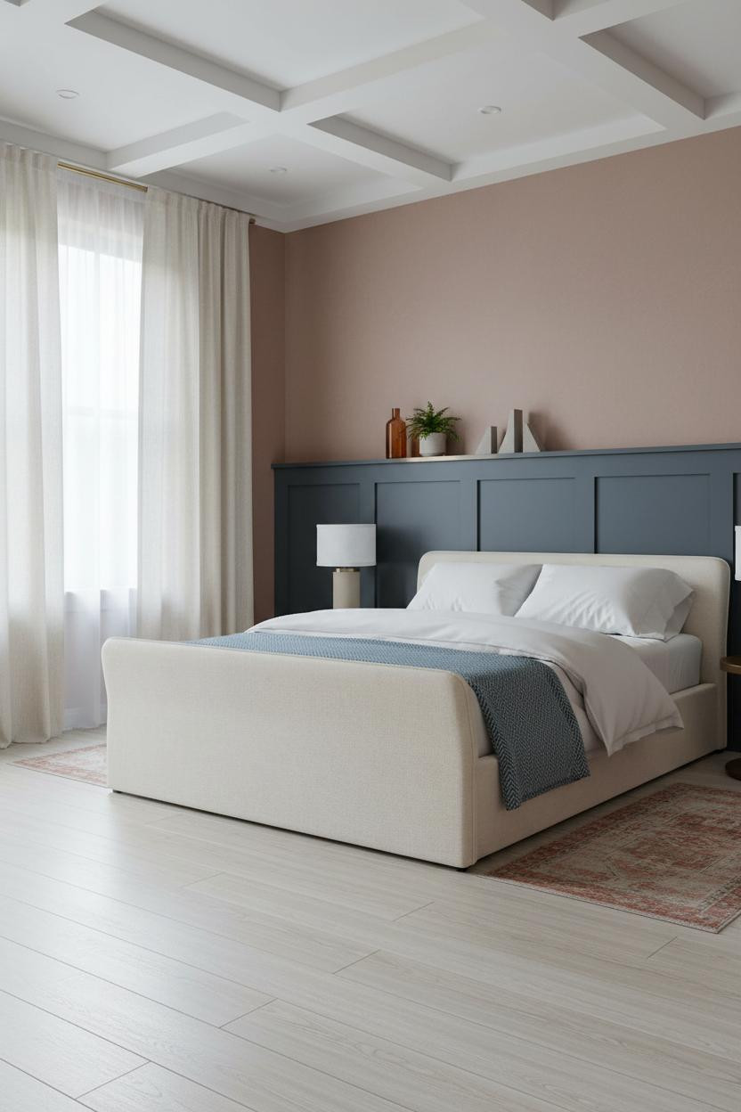 Luxury Bedroom Interior Design Slate Wainscoting