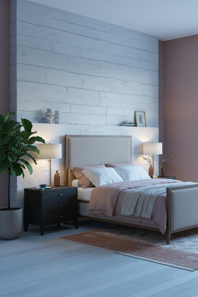 Luxury Bedroom Master Venetian Plaster Bed