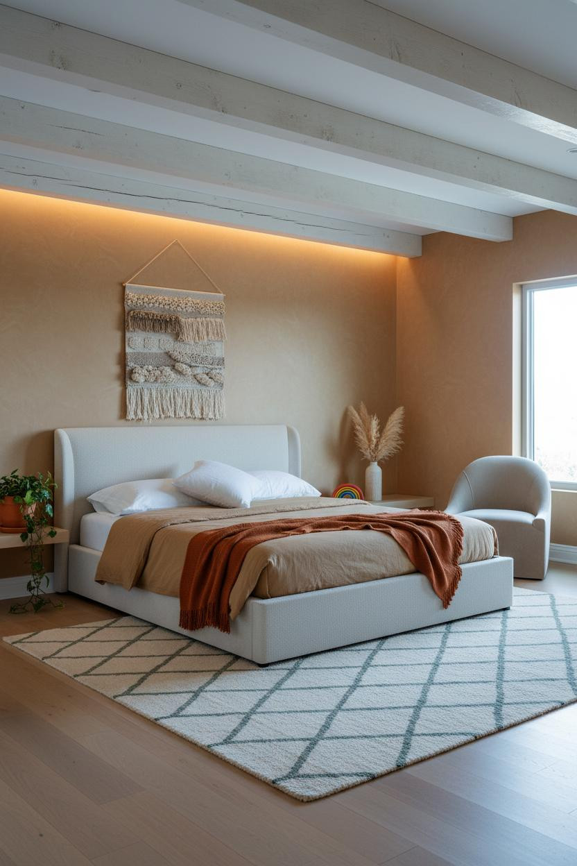 Luxury Kids Bedroom Farmhouse Beams Design