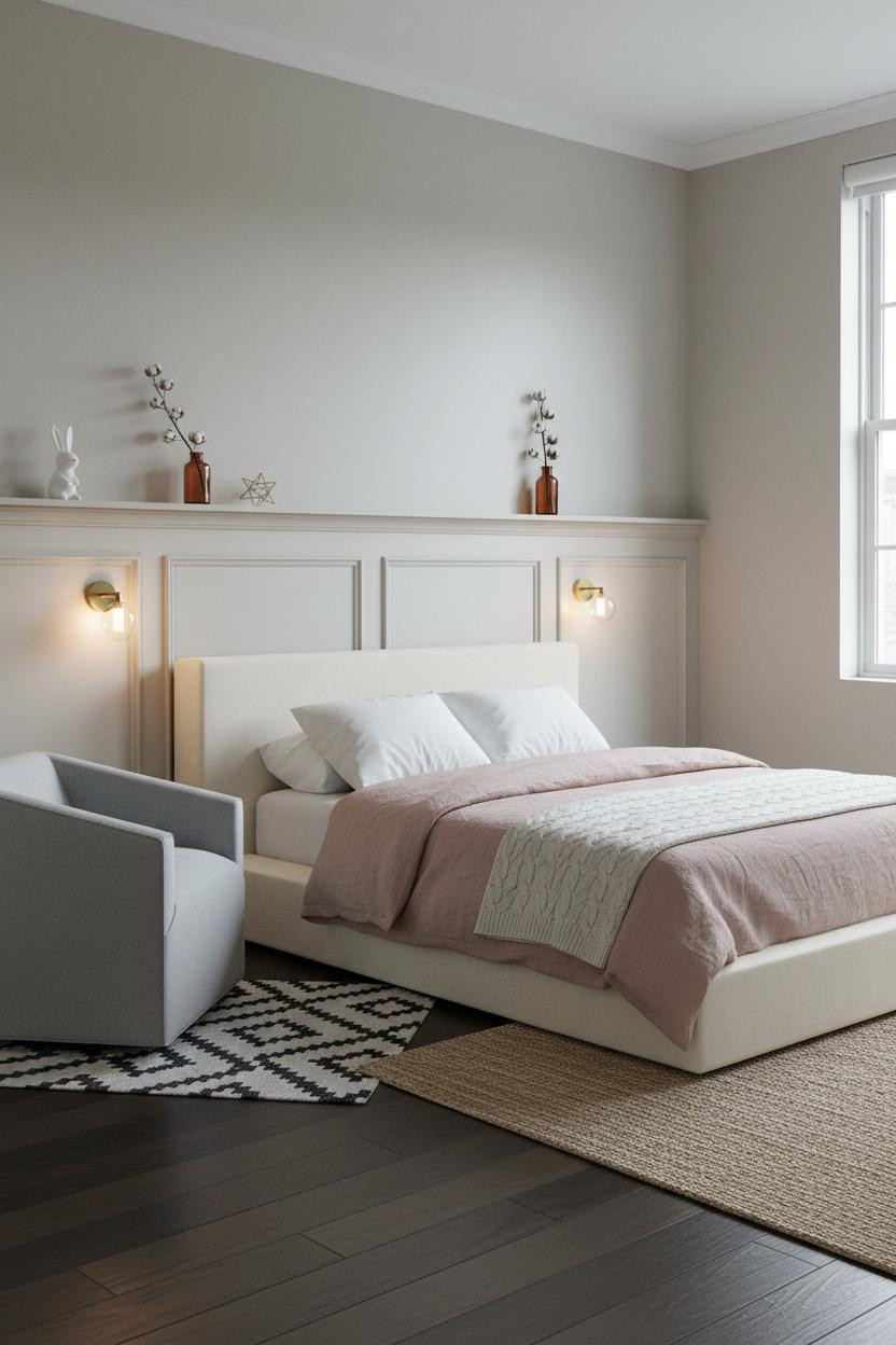 Luxury Kids Bedroom French Modern Wainscoting