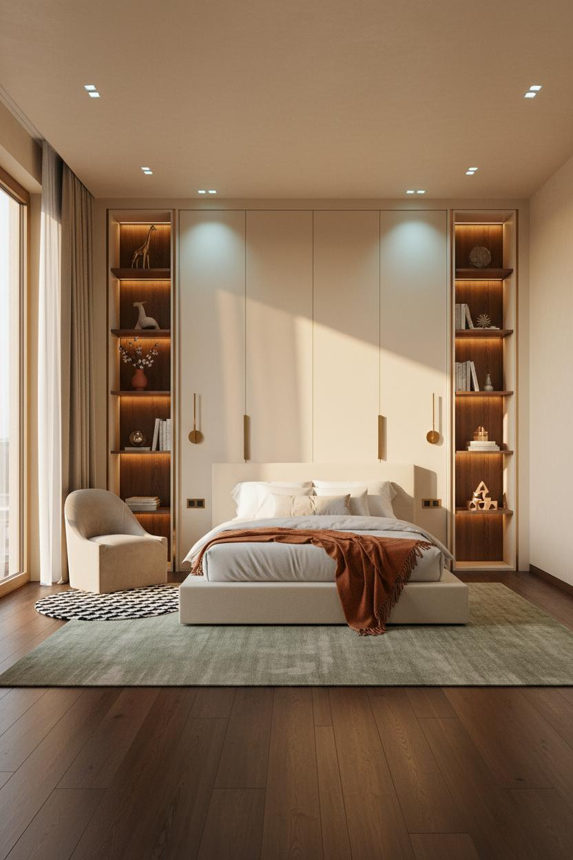 Luxury Kids Bedroom Modern Shelving Brass