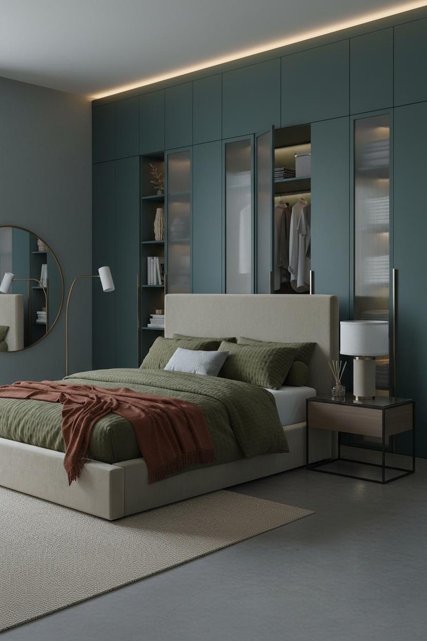 Luxury Wardrobe Design Bedroom Charcoal Teal