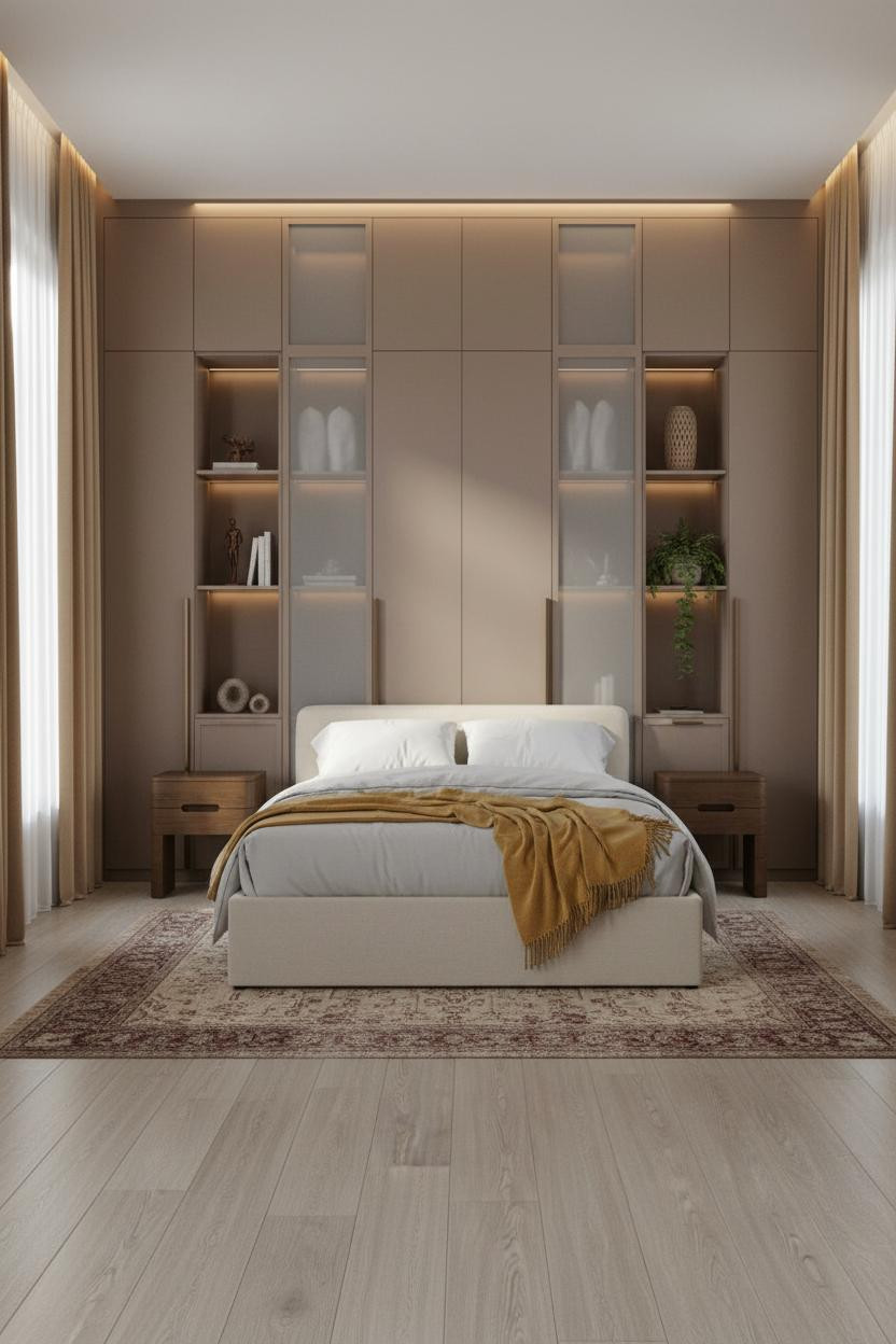 Luxury Wardrobe Design Bedroom Taupe Lacquer
