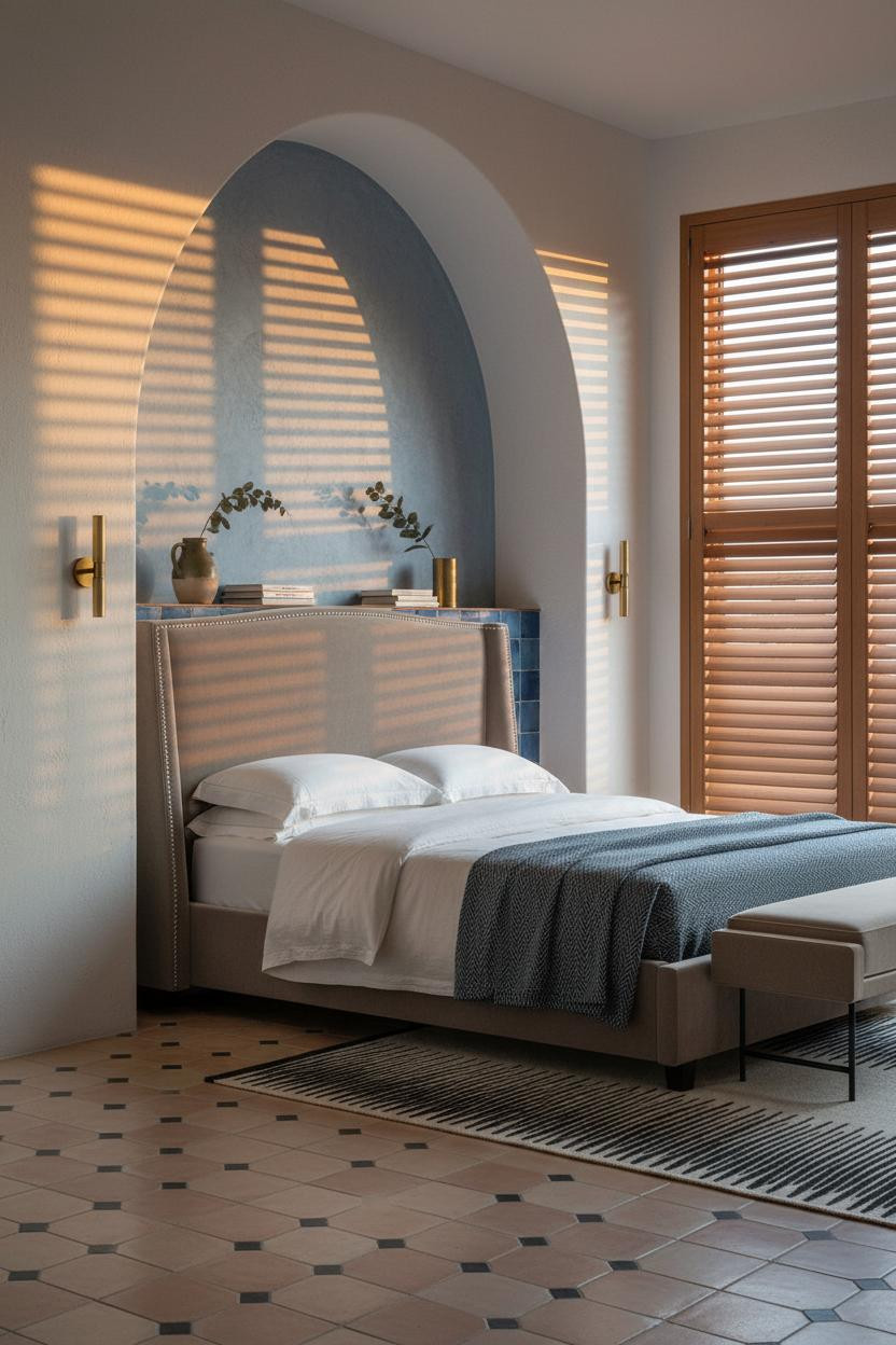 Mediterranean Bedroom Arched Niche Spanish Modern