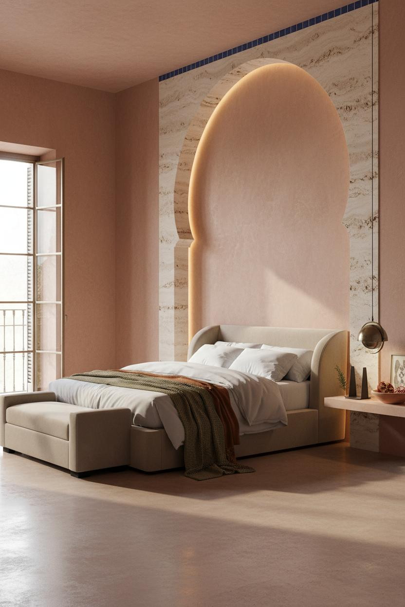 Mediterranean Bedroom Spanish Modern Whitewashed