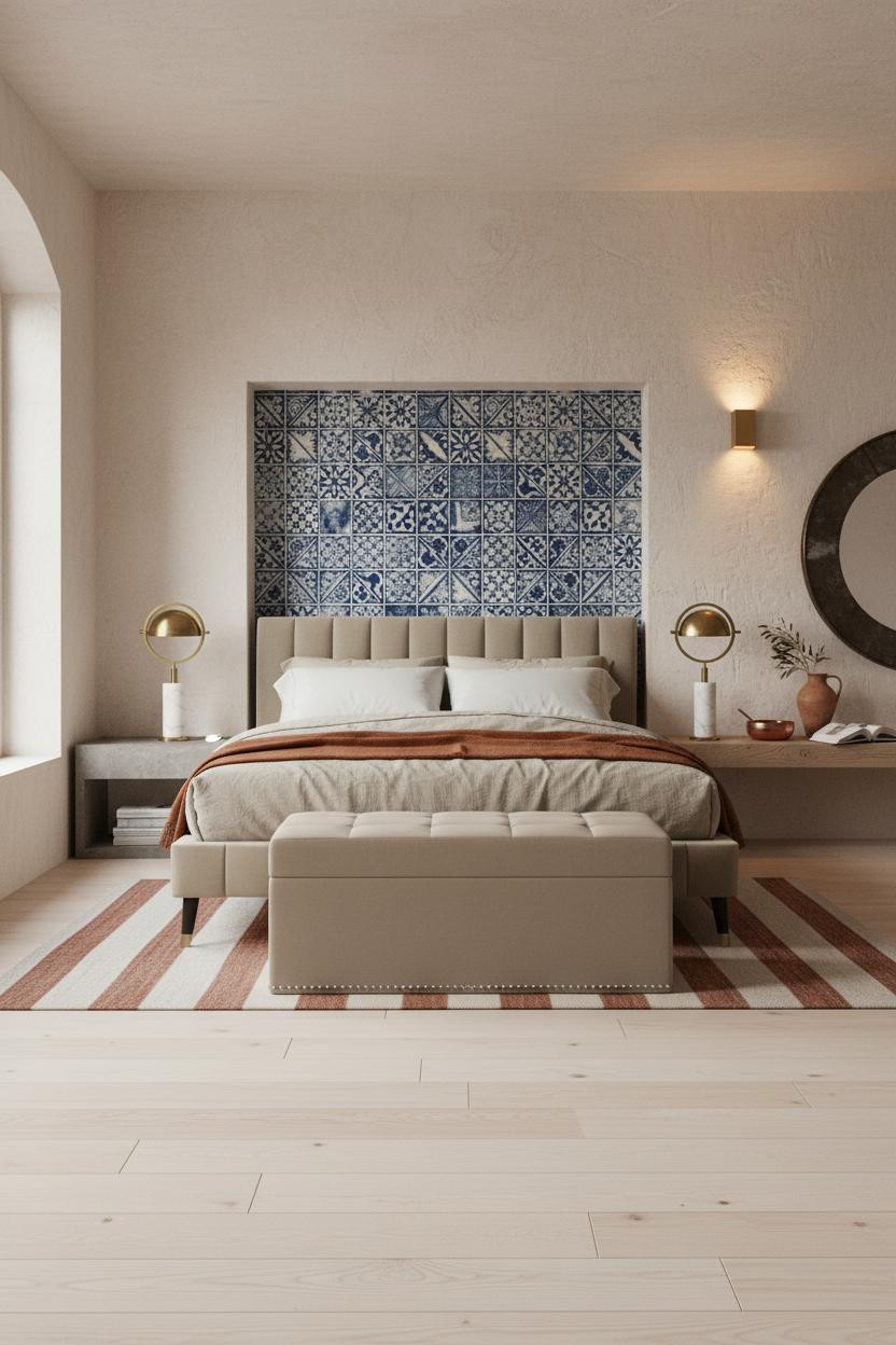Mediterranean Bedroom Spanish Tiles Coastal