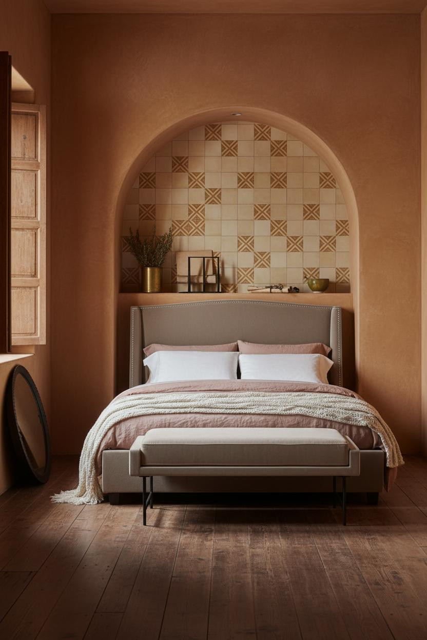 Mediterranean Bedroom Tuscan Alcove Niche