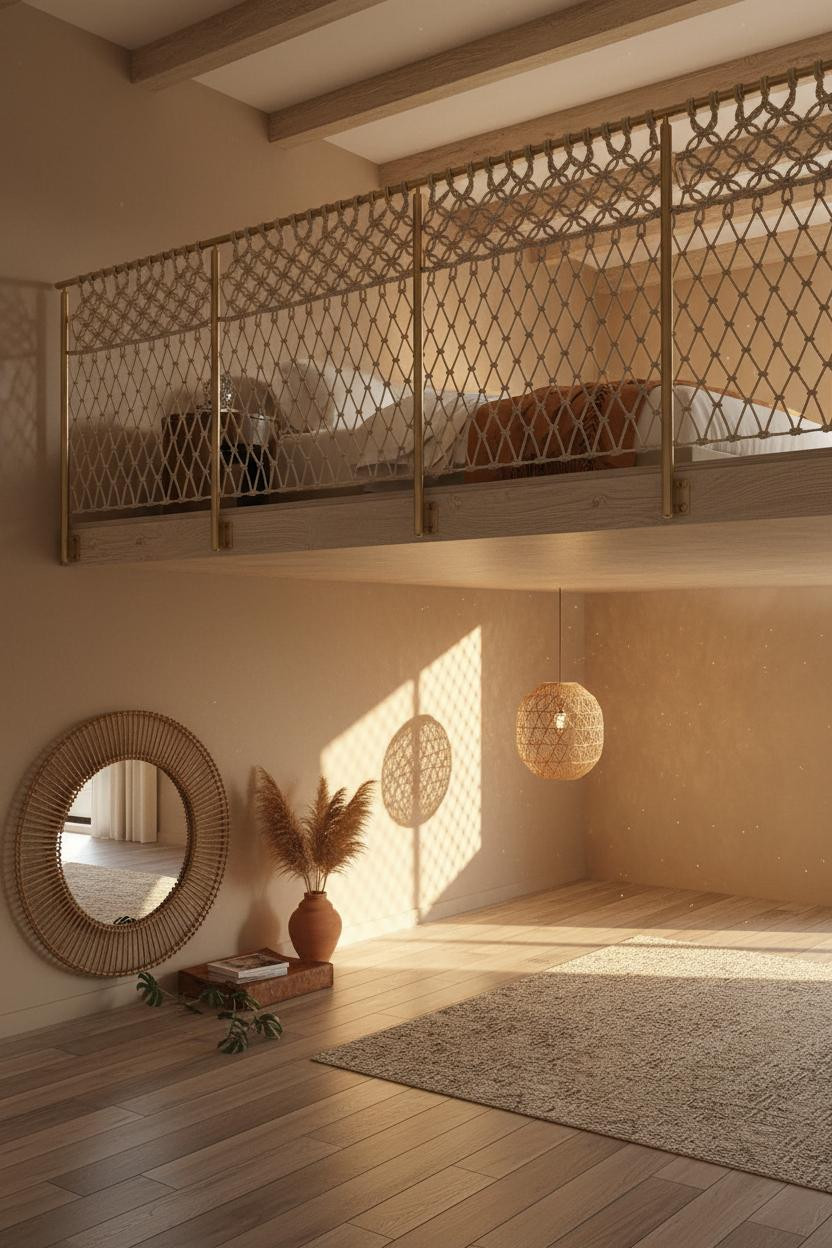 Mezzanine Bedroom Loft Boho Design