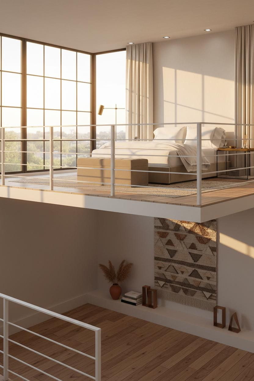Mezzanine Bedroom Loft Golden Light