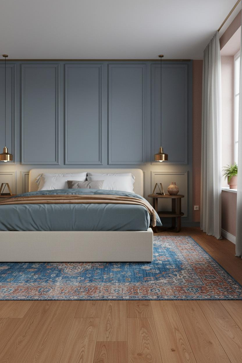 Mid Century Eclectic Bedroom Maximalist Paneled
