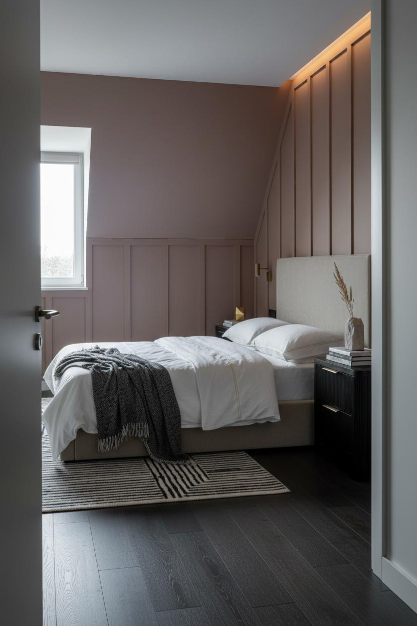 Modern Attic Bedroom Slanted Walls Dormer