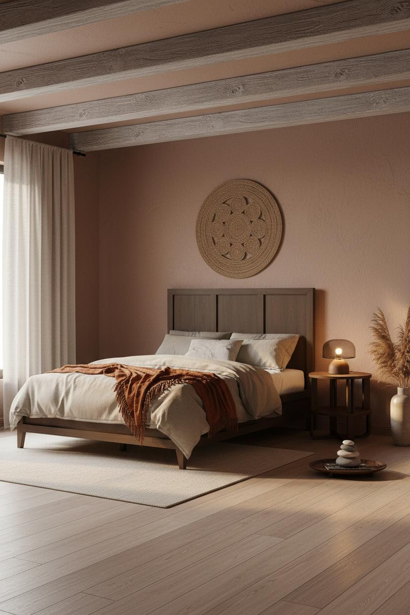 Modern Earthy Bedroom Japandi Attic Design