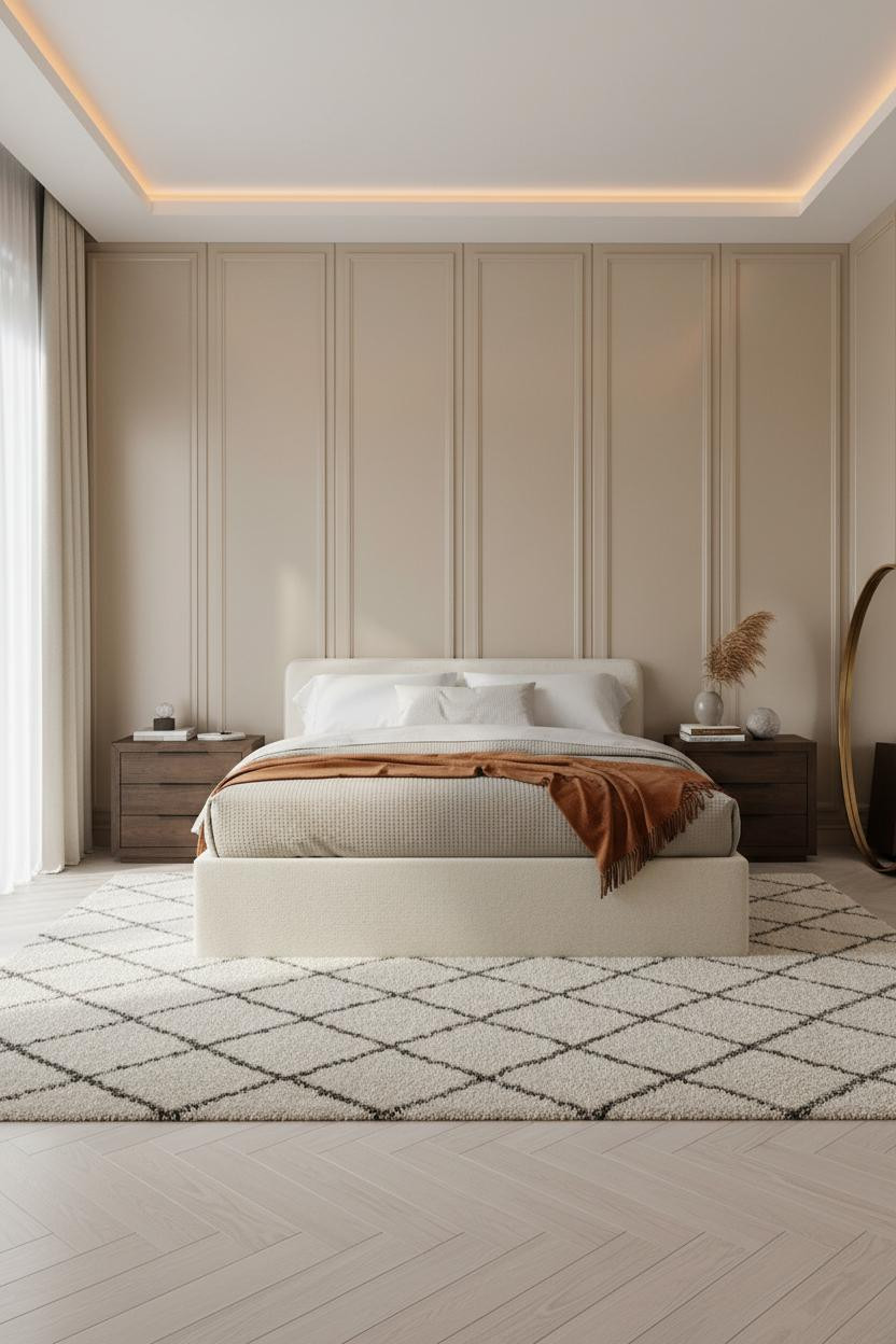 Modern Luxury Bedroom Champagne Lacquer Master Suite