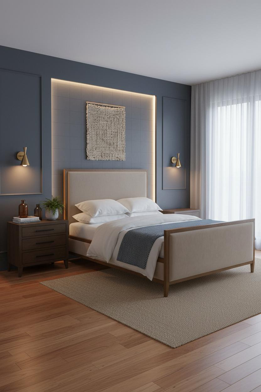 Modern Luxury Bedroom Slate Headboard