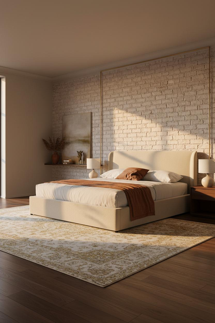 Modern Luxury Bedroom Whitewashed Brick Master