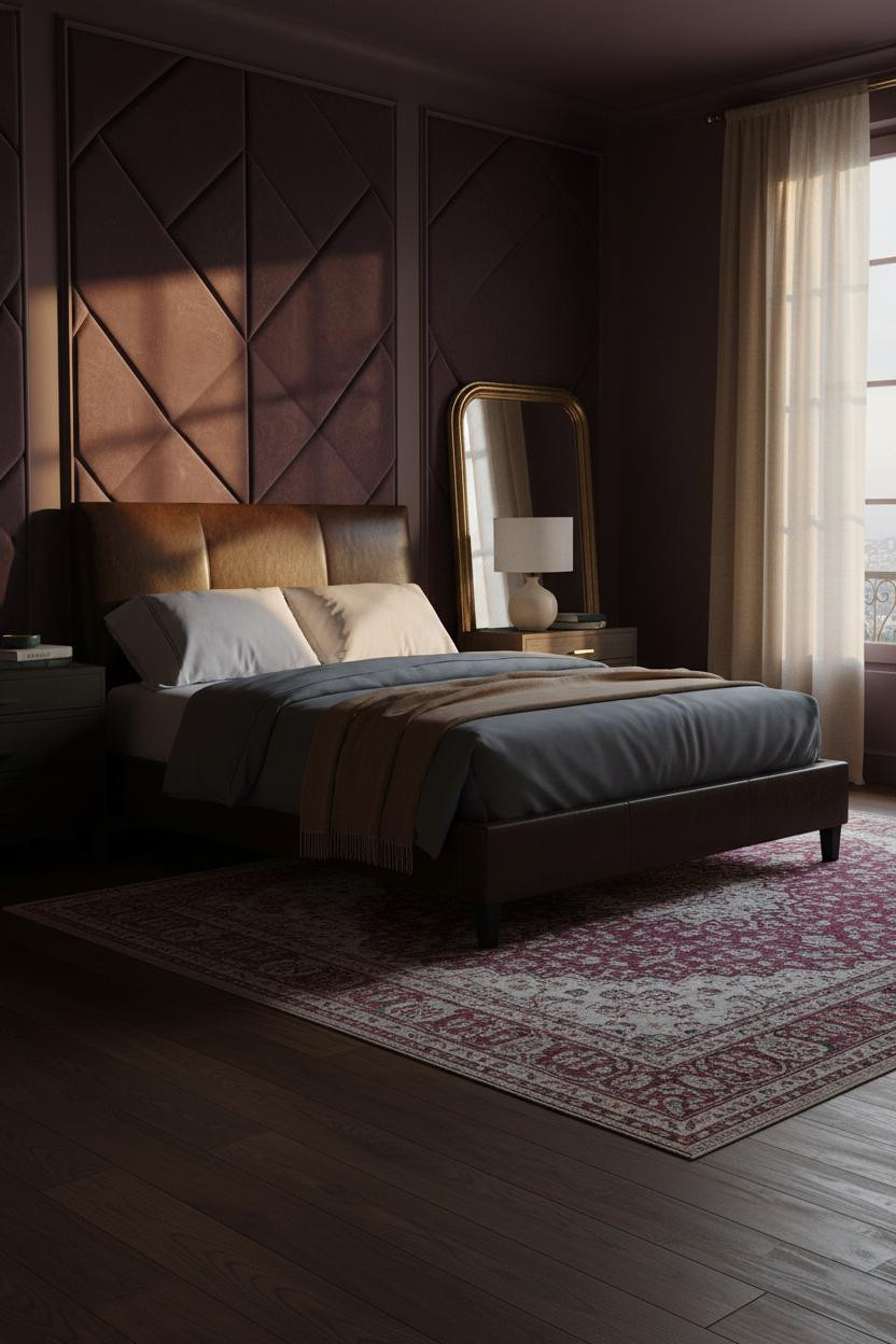 Modern Romantic Bedroom Plum Velvet Dark Feminine